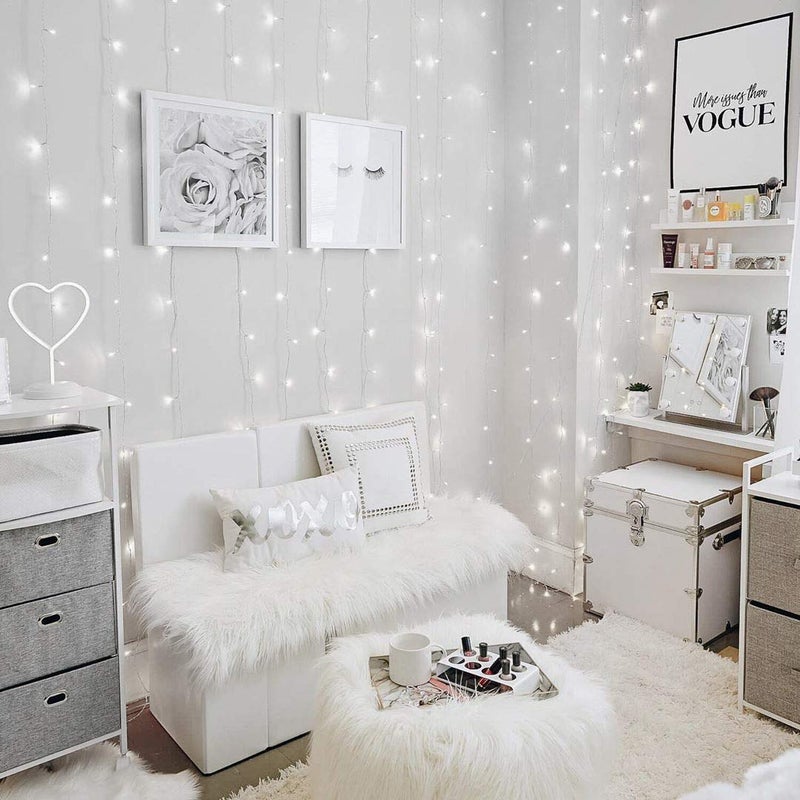 Lighting EVER 594 LED Curtain Lights Cool White, Hanging Fairy String Lights for Bedroom Wall, Indoor Outdoor Backdrop Lights for Wedding, Party, Patio Gazebo (20x10ft, 27 Strings, 9" Apart) - Image 2