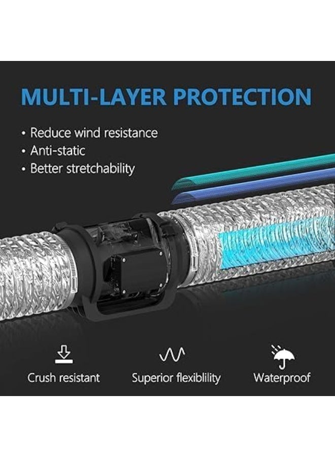 Royal Apex Aluminium Flexible Duct Venting Duct Hose For Air Exhaust Line, Air Condition Line (8 Inch (2 Clamps))  - Image 3