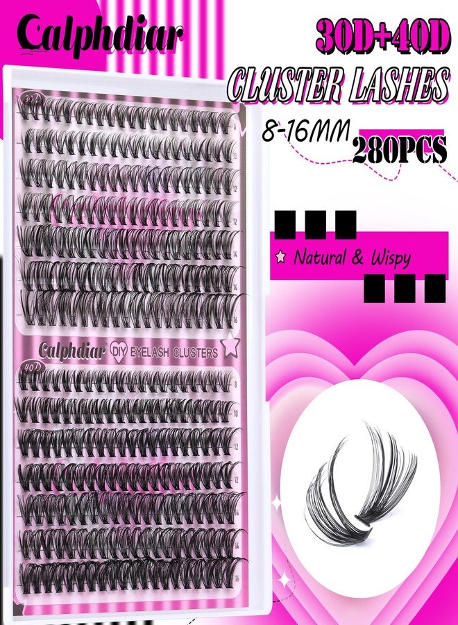 Calphdiar Natural Lash Clusters 30D+40D Eyelash Clusters 8-16mm Cluster Eyelash Extensions Wispy Lashes Clusters 240Pcs Individual Lashes DIY Lash Extension for Beginners - Image 2