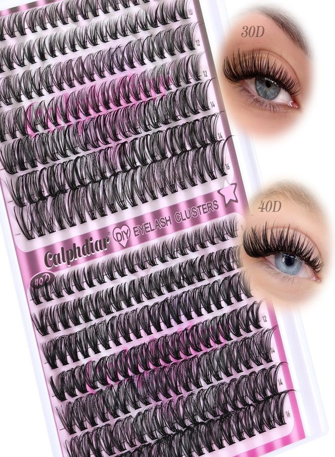 Calphdiar Natural Lash Clusters 30D+40D Eyelash Clusters 8-16mm Cluster Eyelash Extensions Wispy Lashes Clusters 240Pcs Individual Lashes DIY Lash Extension for Beginners - Image 1