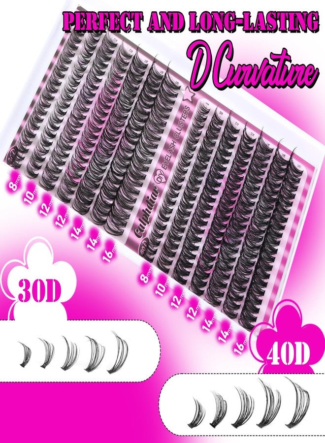 Calphdiar Natural Lash Clusters 30D+40D Eyelash Clusters 8-16mm Cluster Eyelash Extensions Wispy Lashes Clusters 240Pcs Individual Lashes DIY Lash Extension for Beginners - Image 4