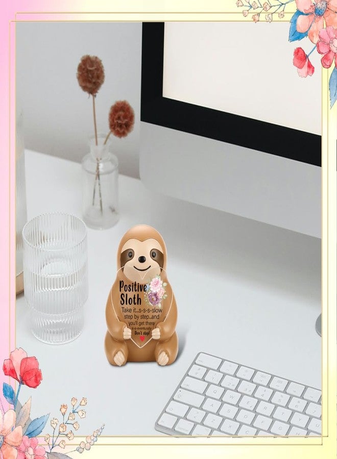 FOUGSTA Cute Sloth Gifts for Students, Women, Friends, Coworkers, Positive Desk Decor Gifts for Students, Women, Inspirational Office Presents for Sloth Lover, 3.14inch*2.36inch, XXS2 - Image 2