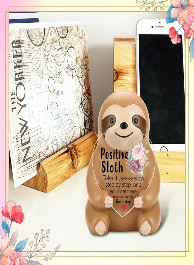 FOUGSTA Cute Sloth Gifts for Students, Women, Friends, Coworkers, Positive Desk Decor Gifts for Students, Women, Inspirational Office Presents for Sloth Lover, 3.14inch*2.36inch, XXS2 - Image 4