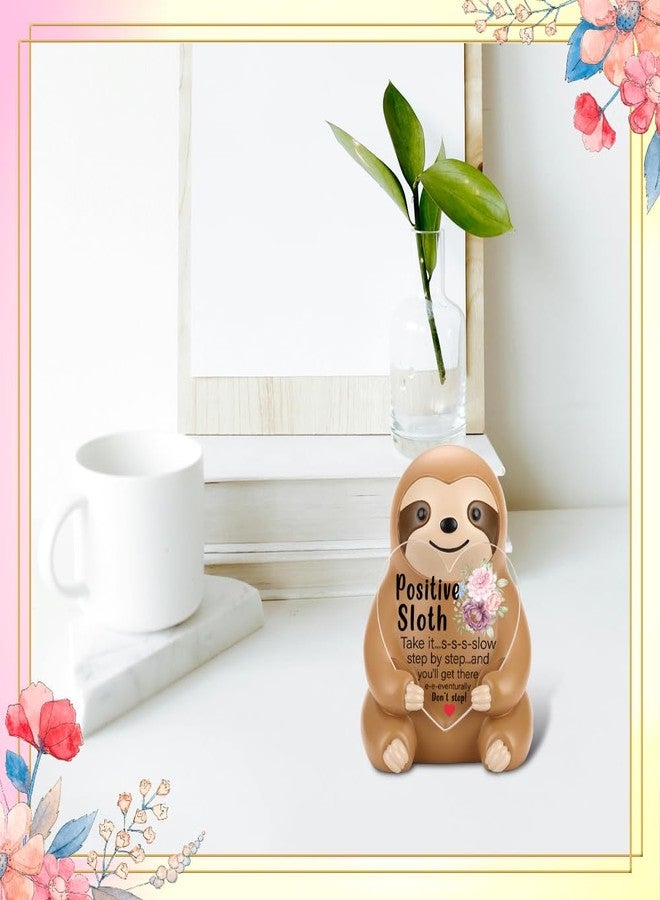 FOUGSTA Cute Sloth Gifts for Students, Women, Friends, Coworkers, Positive Desk Decor Gifts for Students, Women, Inspirational Office Presents for Sloth Lover, 3.14inch*2.36inch, XXS2 - Image 3