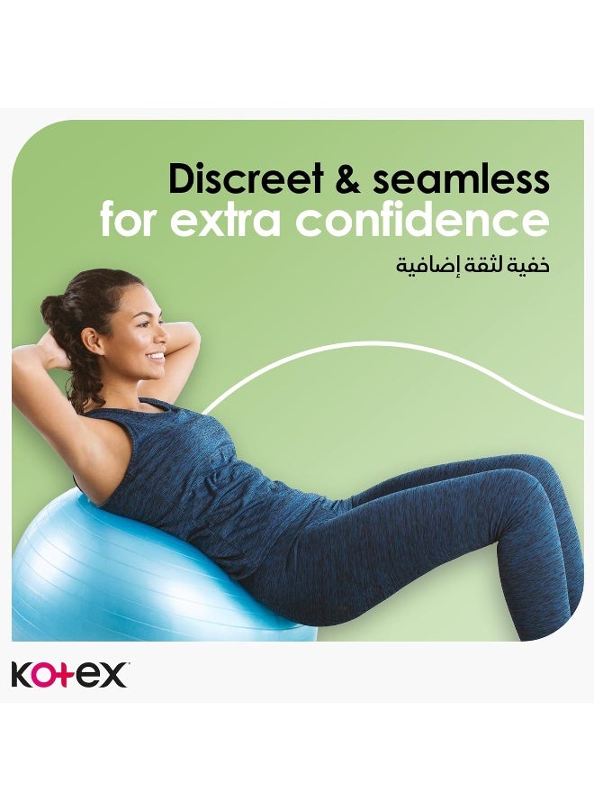 Kotex فوط صحية رقيقة طبيعية، فوط قطنية 100%، فوط صحية بحجم كبير مع أجنحة، 16 فوطة صحية - Image 5