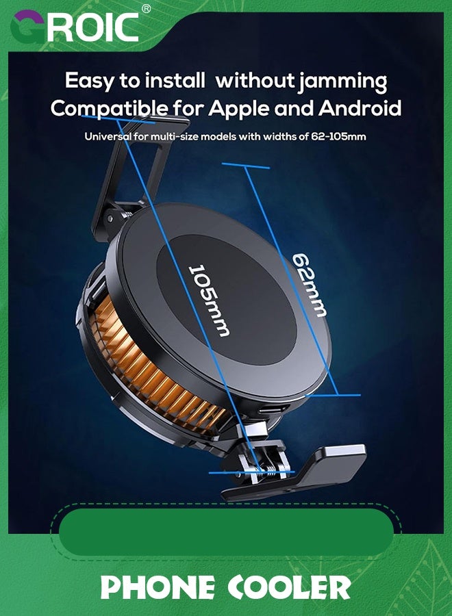 GROIC Magnetic Phone Cooler for Gaming Compatible with iPhone Series MagSafe, Portable Cell Phone Radiator, Advanced Semiconductor Technology Cooling Fan for Smartphone/Tablet/iPad - Image 5
