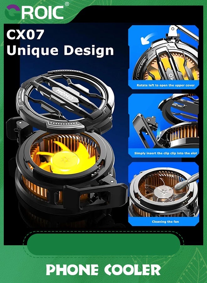 GROIC Magnetic Phone Cooler for Gaming Compatible with iPhone Series MagSafe, Portable Cell Phone Radiator, Advanced Semiconductor Technology Cooling Fan for Smartphone/Tablet/iPad - Image 4