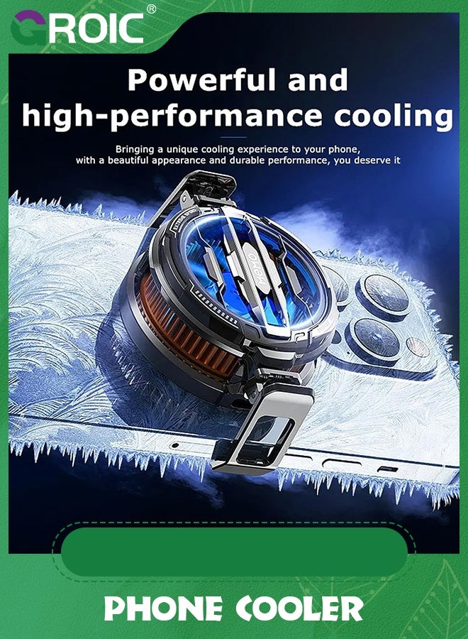GROIC Magnetic Phone Cooler for Gaming Compatible with iPhone Series MagSafe, Portable Cell Phone Radiator, Advanced Semiconductor Technology Cooling Fan for Smartphone/Tablet/iPad - Image 1