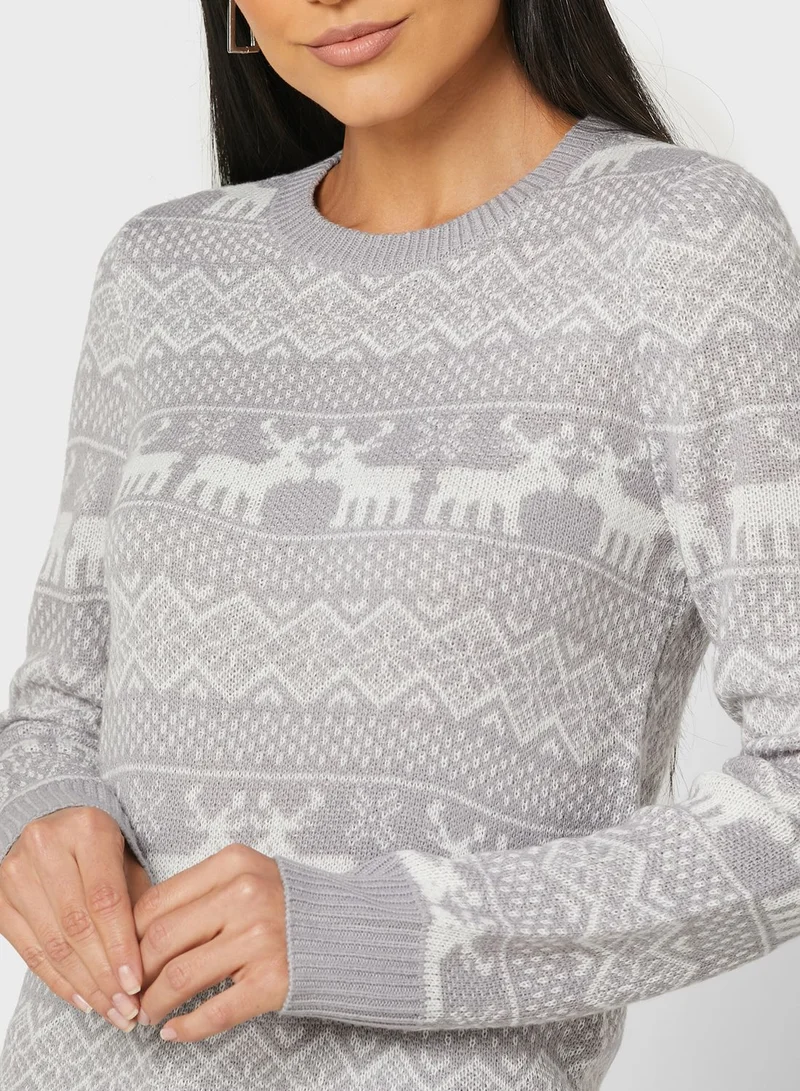 VERO MODA Printed Knitted Sweater