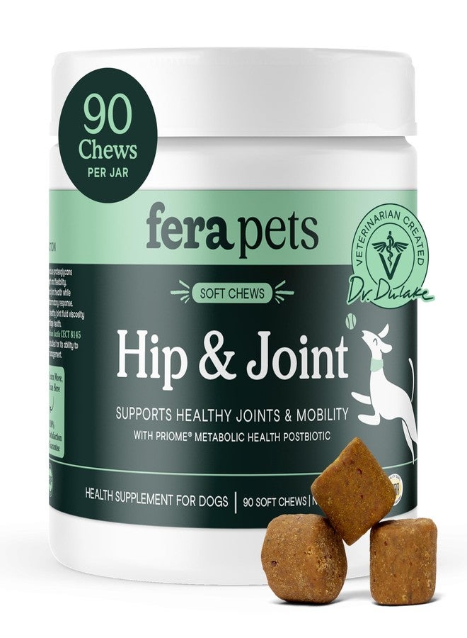 Fera Pets Hip & Joint Supplement for Dogs with Glucosamine, MSM, Chondroitin, & Green Lipped Mussel - Supports Healthy Joints and Weight Management - 90 Soft Chews - Image 1