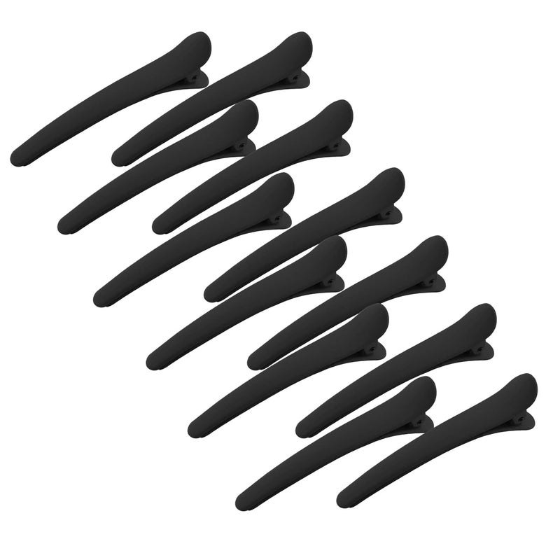 YISSION 12 PCS Hair Clips for Styling Sectioning 31 Inch Matte Alligator No Crease Duck Billed Hair Clips Hair Barrettes and Styling Accessories for Women Girls Black