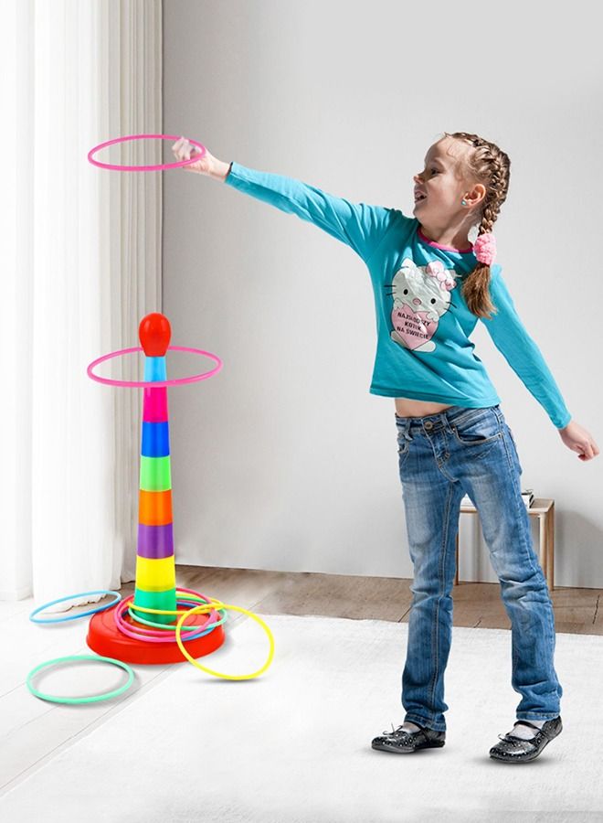 لعبة أكواب التراص للأطفال الصغار ، 8 طوابق للأطفال ملونة على شكل حلقة التراص أكواب ألعاب تعليمية للأطفال - Image 1