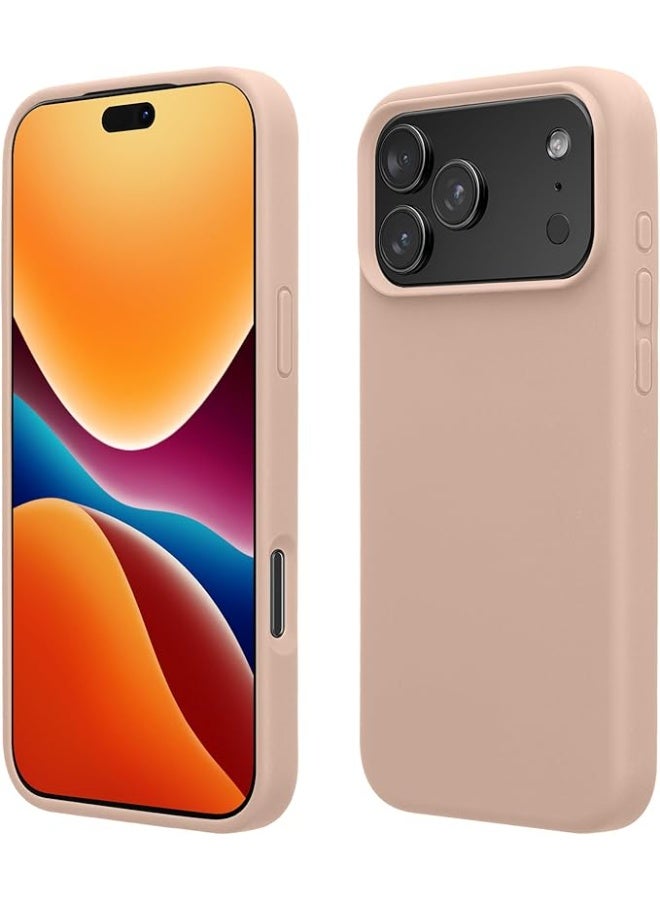 Case Compatible with Apple iPhone 17 Pro Case – TPU and Silicone Anti-Shock Case – Suitable for Wireless Charging – Beige Light Pink - Image 1