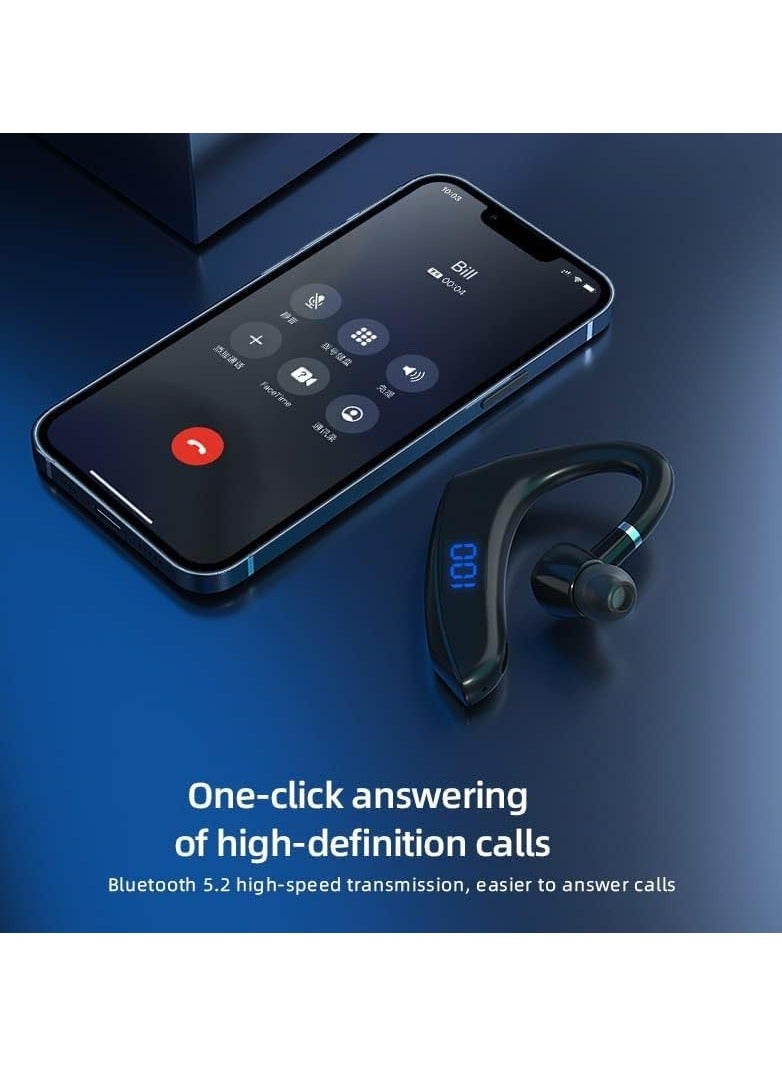 Adjustable Bluetooth Headset, Wireless V5.2 Bluetooth Earpiece in-Ear Mini Sports Workout Earbuds IPX5 with Microphone Hands Free for Business/Office/Driving/Sporting (Universal Left and Right Ear) - Image 2