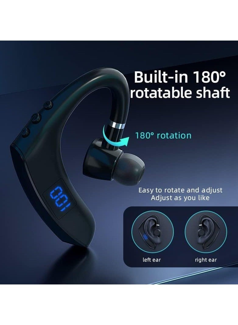 Adjustable Bluetooth Headset, Wireless V5.2 Bluetooth Earpiece in-Ear Mini Sports Workout Earbuds IPX5 with Microphone Hands Free for Business/Office/Driving/Sporting (Universal Left and Right Ear) - Image 3