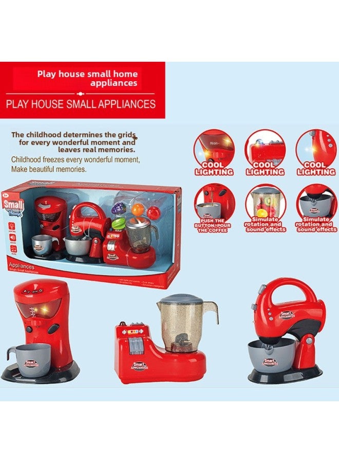 Children's Simulation Electric Vacuum Cleaner Tool Set Mini Play House Washing Machine Toys Wholesale-Color:Coffee Machine + Blender + Juicer - Image 1