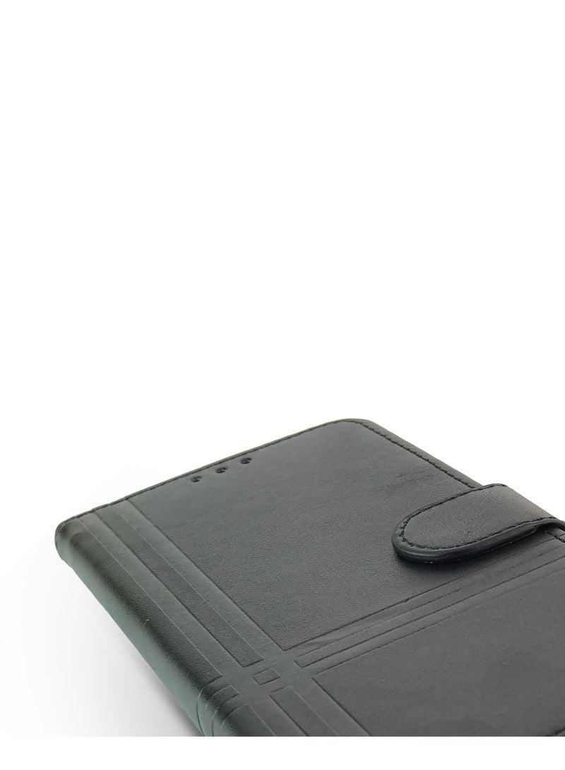 For Samsung Galaxy A55 Two-line design Flip Leather Wallet Card Slot Case with Kickstand,Strap Magnetic Closure,Included Internal Tpu Silicone Case,Compatible with Samsung Galaxy A55 (6.6'') (Black)  - Image 2