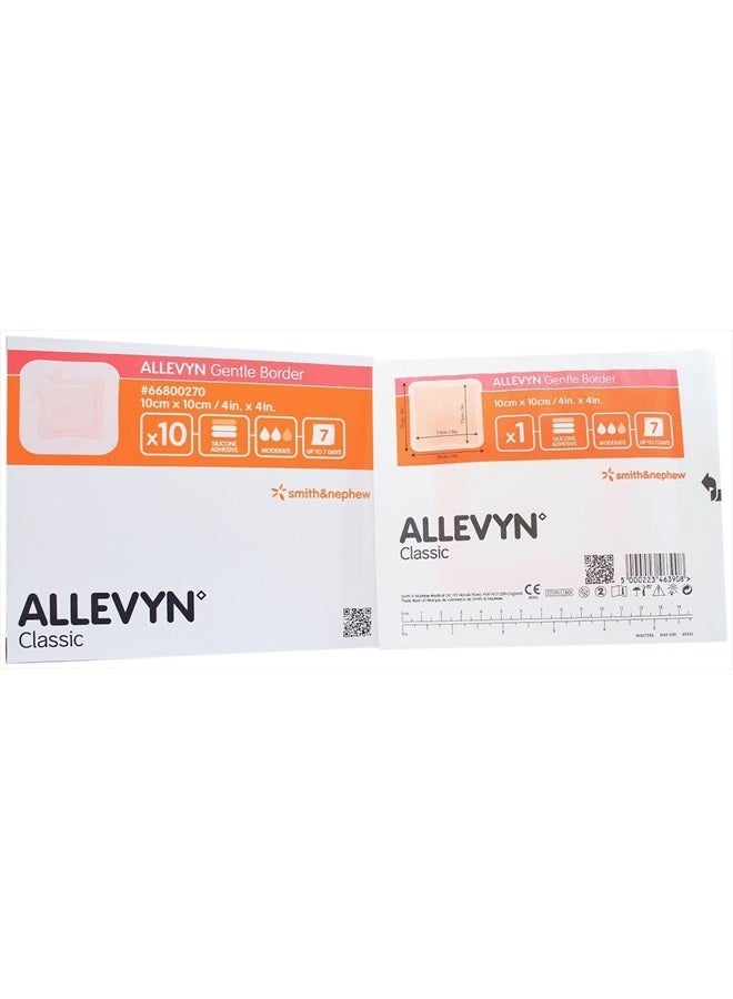 Smith and Nephew 66800270 Allevyn Gentle Border Dressing 4" x 4" - Box of 10