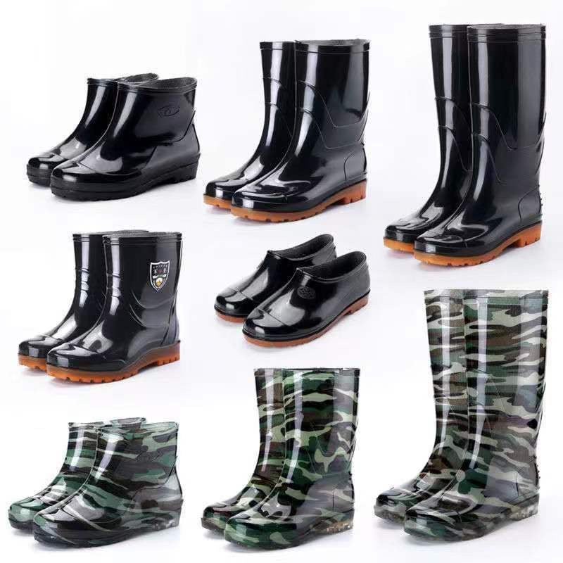 Jundeng Black High Water Shoes Long Barrel Rain Boots Kitchen Non-Slip Water Boots Outdoor Work Shoes Rain Shoes Labor Protection Rubber Shoes For Men And Women - Image 2