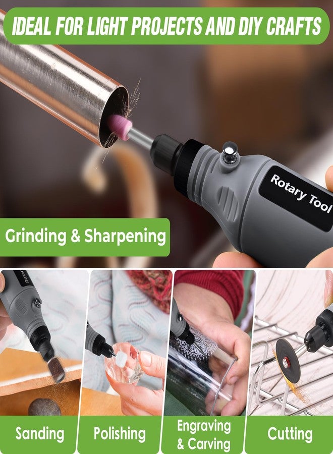 LUFF Mini Cordless Rotary Tool, 5-Speed 3.7V USB Rechargeable Rotary Tool Kit with 68 Accessories - Multi-Purpose Power Tool for Sanding, Polishing, Drilling, Engraving, DIY Crafts & Home Projects - Image 3