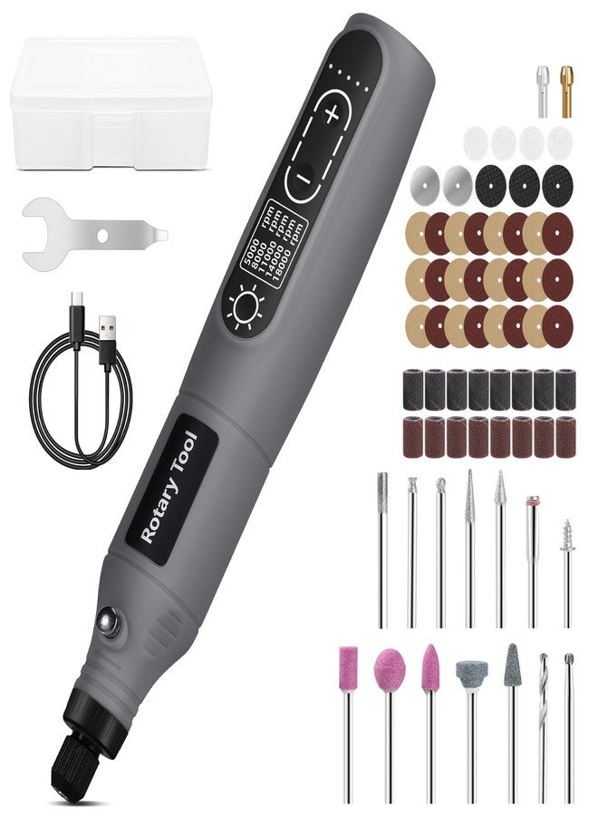 LUFF Mini Cordless Rotary Tool, 5-Speed 3.7V USB Rechargeable Rotary Tool Kit with 68 Accessories - Multi-Purpose Power Tool for Sanding, Polishing, Drilling, Engraving, DIY Crafts & Home Projects - Image 1