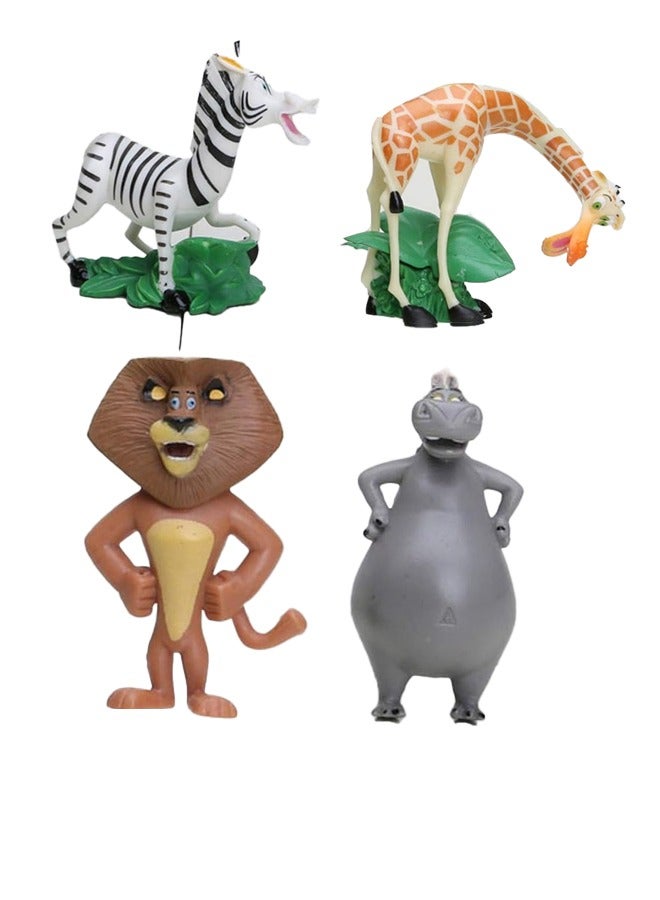 ELLEGLAM Madagascar Toys PVC Action Figures Movie TV Toys Children's Toys 4 Pieces/Set - Image 1