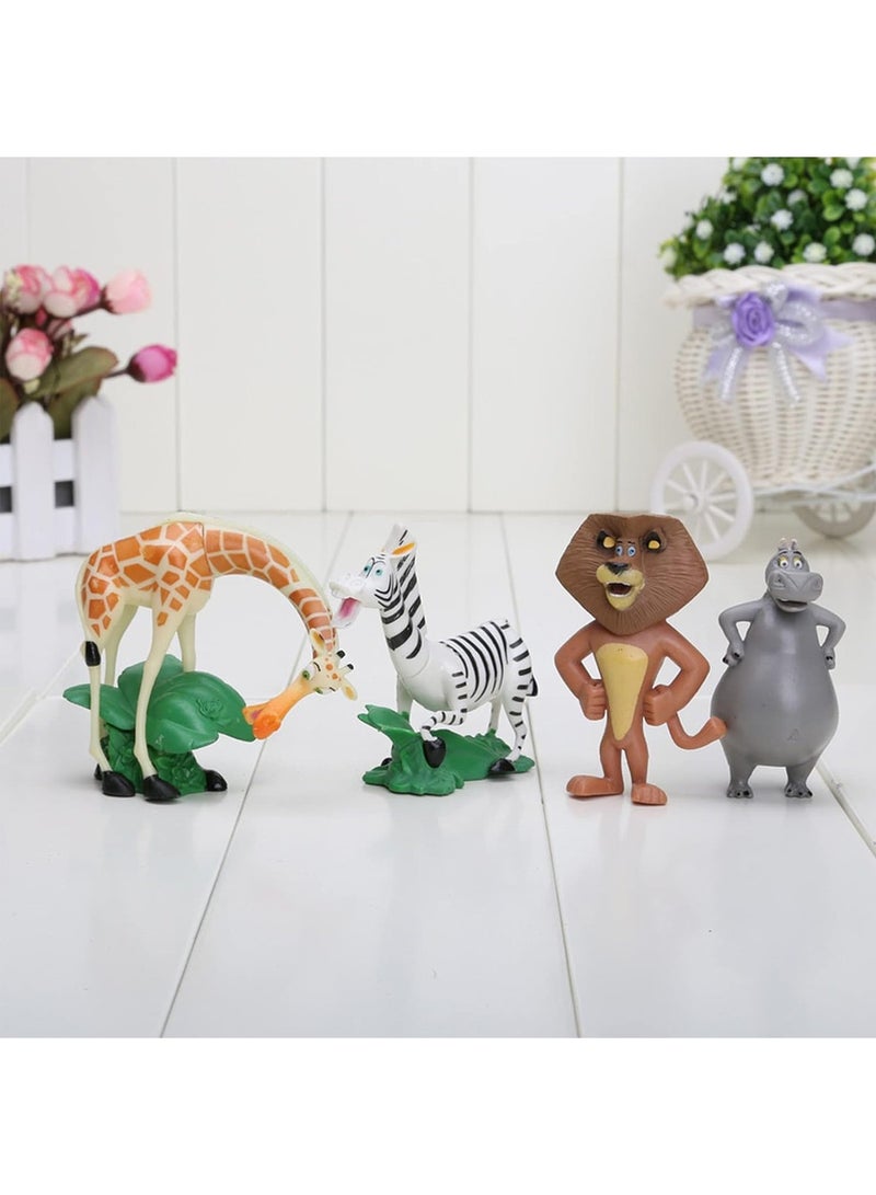 ELLEGLAM Madagascar Toys PVC Action Figures Movie TV Toys Children's Toys 4 Pieces/Set - Image 3