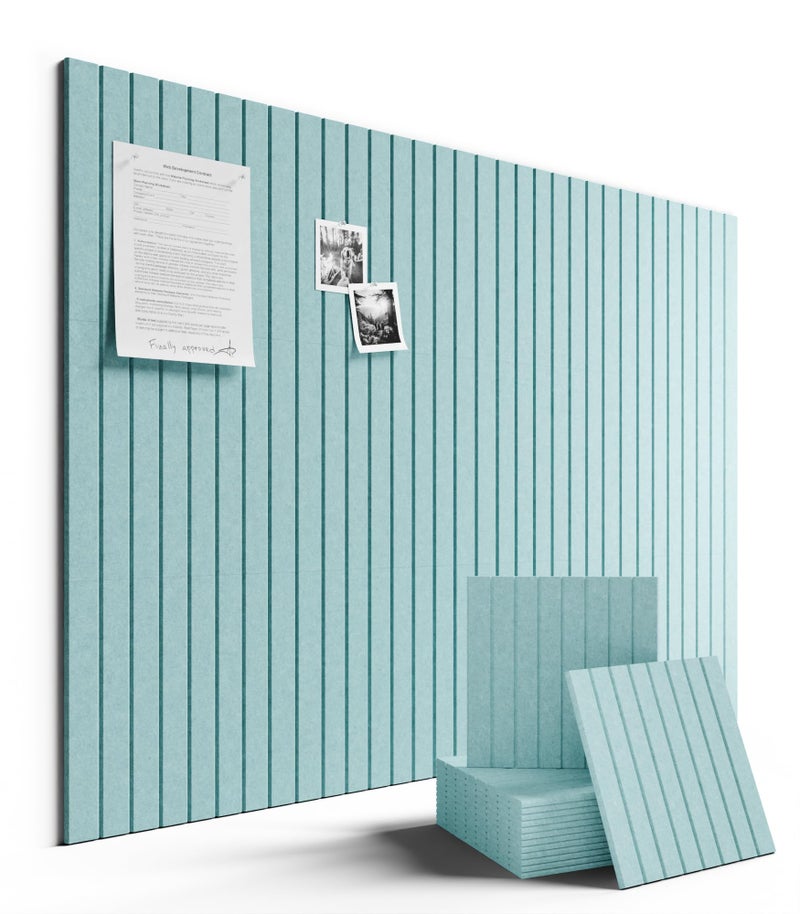 Fluxynara Large Felt Bulletin Board 48" x 36" Cork Board Alternative-12 Pack with 70 Safe Removable Adhesive Tabs, Cork Boards for Walls Felt Board for Home Office Classroom Pin Board-Teal Blue - Image 1