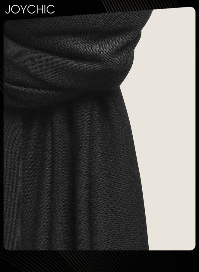 Joychic Women Classic Solid Color Modal Skin-friendly Hijab Roll-up Silk Cotton Long Head Scarf - Image 2