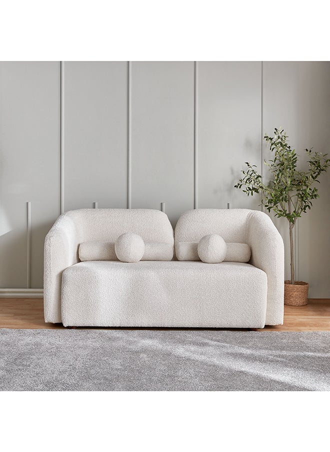 Home Box - Copenhagen 2-Seater Love Seat White Fabric Sofa 95 x 80 x 175 cm - Image 1
