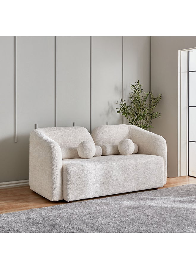 Home Box - Copenhagen 2-Seater Love Seat White Fabric Sofa 95 x 80 x 175 cm - Image 1