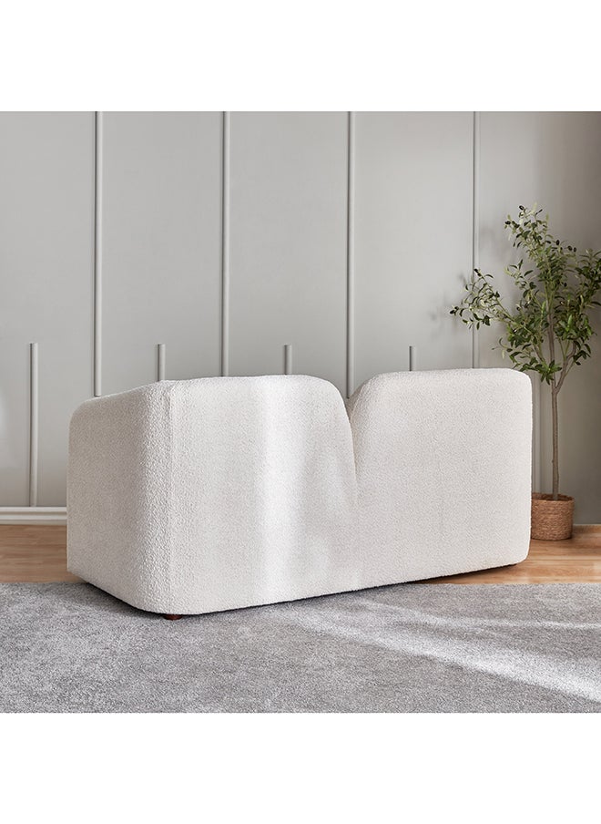 Home Box - Copenhagen 2-Seater Love Seat White Fabric Sofa 95 x 80 x 175 cm - Image 1