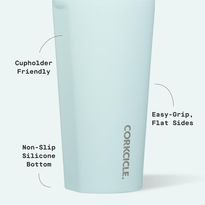 Corkcicle Classic Tumbler - Keeps Drinks Cold for 9 Hours & Hot for 3 - Triple-Insulated Stainless Steel - Holiday Tumbler Gift - 16 oz - Gloss Powder Blue - Image 4