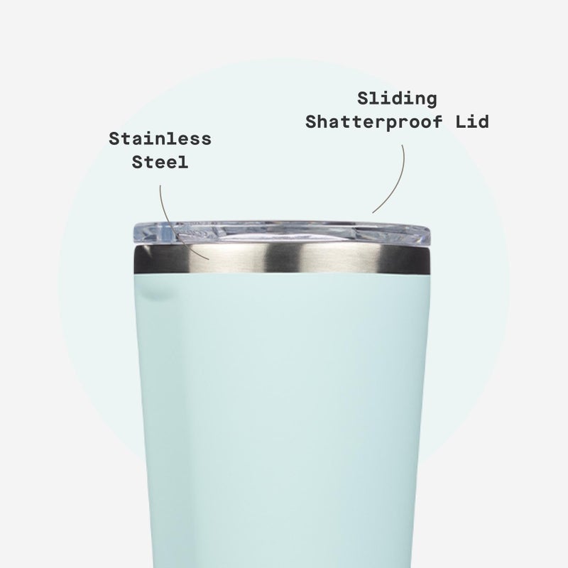 Corkcicle Classic Tumbler - Keeps Drinks Cold for 9 Hours & Hot for 3 - Triple-Insulated Stainless Steel - Holiday Tumbler Gift - 16 oz - Gloss Powder Blue - Image 5