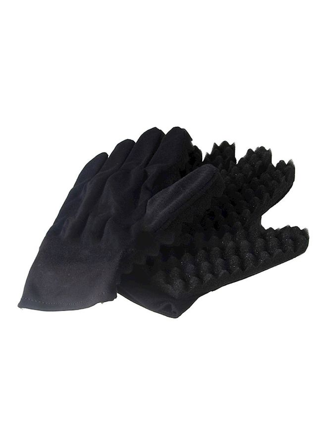 NIBEMINENT Hair Sponge Gloves Black - Image 1