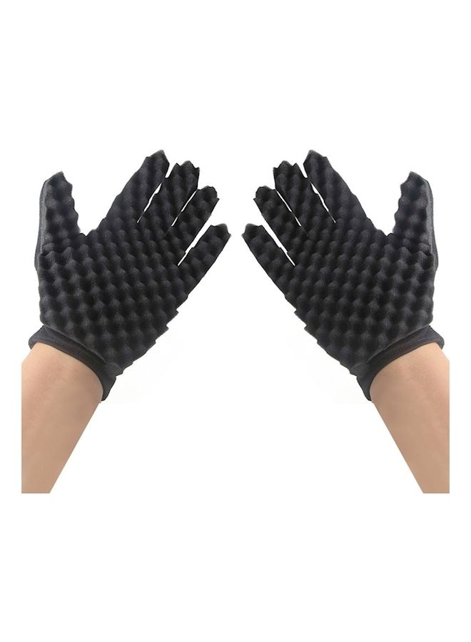 NIBEMINENT Hair Sponge Gloves Black - Image 2