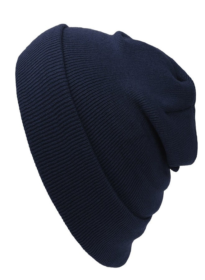 Cap911 Unisex Plain 12 inch Long Beanie - Many Colors Navy