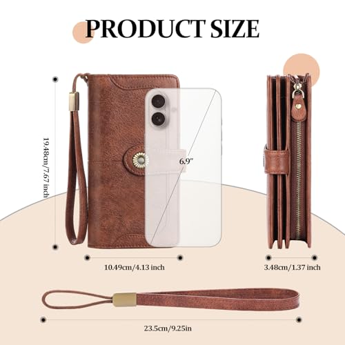 FALAN MULE Women's Wallet Leather RFID Blocking Large Capacity Trifold Ladies Wallet Wristlet Clutch Card Holder - Image 5