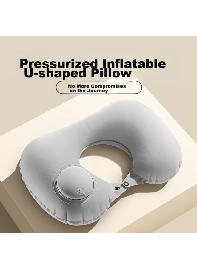 JAJALIN Jajalin Inflatable U-shaped Neck Pillow For Travel, High-speed Rail, Long-distance Flights, Sleeping, Air Cushion U-shaped Pillow  - Image 1
