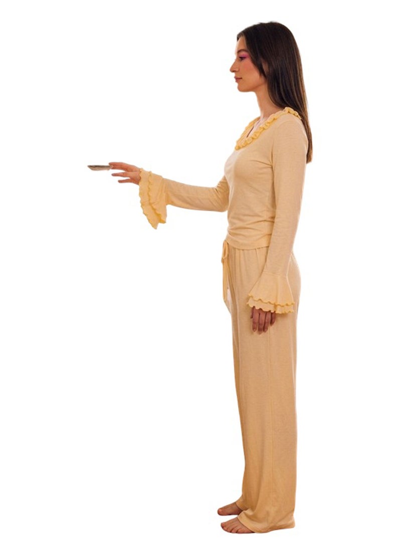 Carina Ruffle-Trim Pyjama Set - Image 3