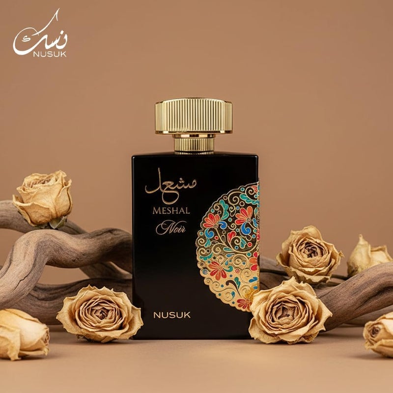 Nusuk Meshal Noir Eau De Parfum for Men | Long Lasting Perfume with Cardamom, Saffron, Jasmine, Vanilla, Musk & Tonka Bean | Bold Spicy Woody Fragrance | 100ml - Image 4