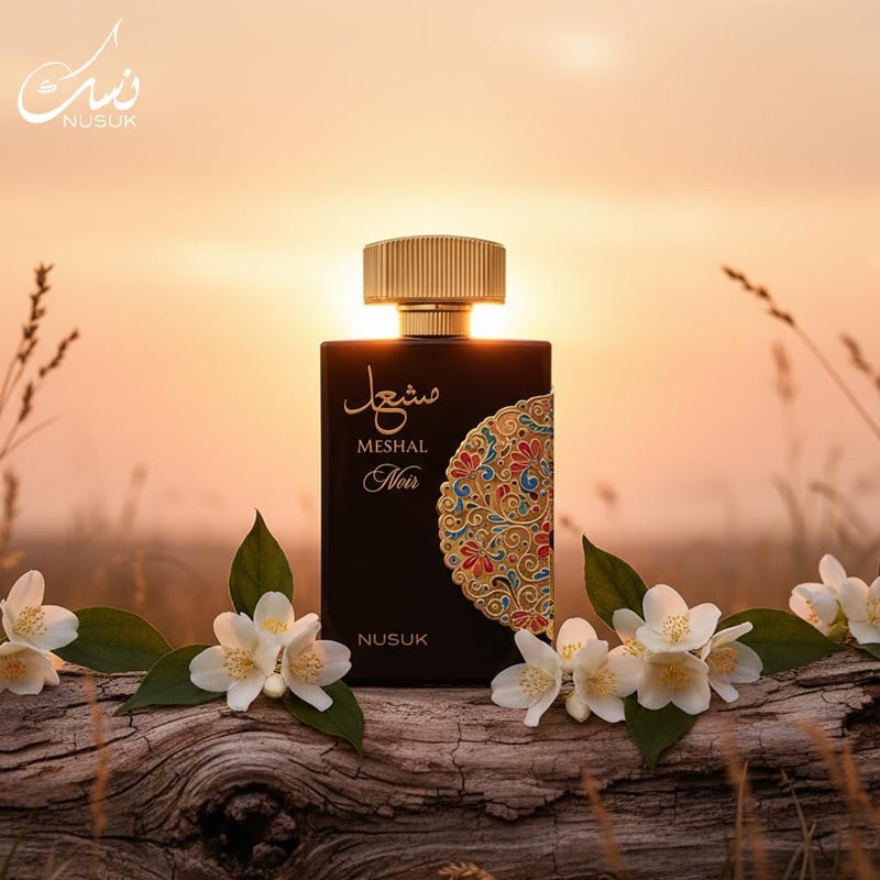 Nusuk Meshal Noir Eau De Parfum for Men | Long Lasting Perfume with Cardamom, Saffron, Jasmine, Vanilla, Musk & Tonka Bean | Bold Spicy Woody Fragrance | 100ml - Image 3