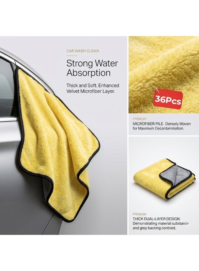Manful 800 GSM Microfiber Cleaning Cloth 36Pcs – 40 * 60cm Ultra Thick Car Drying Towels, Premium Microfiber Towels for Car Wash, Detailing, Polishing, Scratch-Free - Image 3