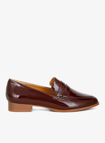 London Rag Patent Pleather Penny Loafers in Brown