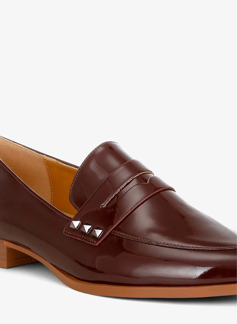 London Rag Patent Pleather Penny Loafers in Brown