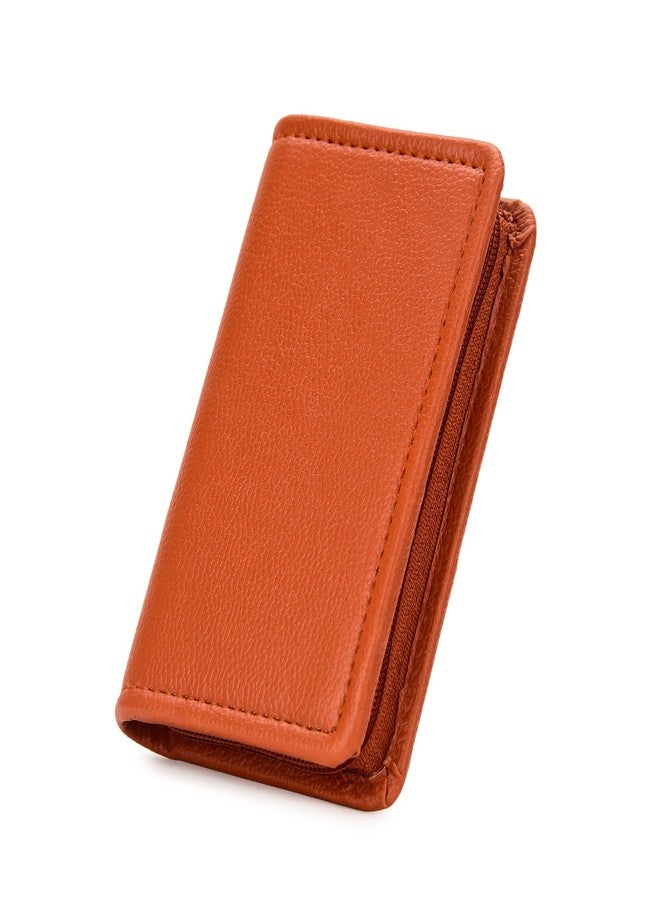 AZYEEA PU Leather Key Pouch case Wallet Keychain Holder Men & Women, Durable Bank LockerKey Card Holder with Card Slots Organiser (Tan) - Image 4