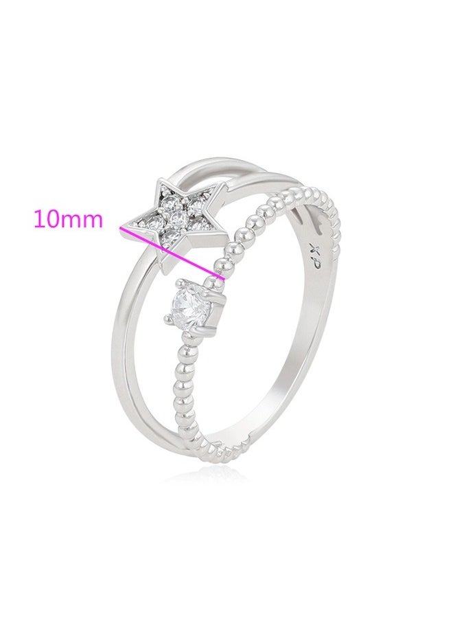 Elegant Silver Double Star Ring - Stone Studded - Size 8 US - pzsku/Z2837317D884D6C783771Z/45/_/1726826950/cc11f810-68ab-4c2d-a011-a7eab1bfb407