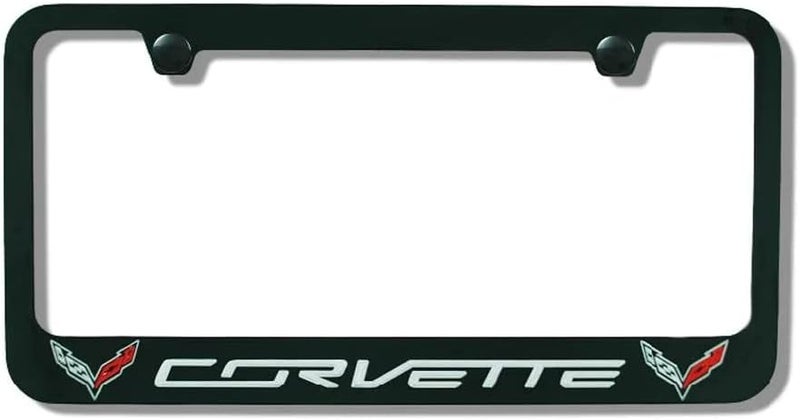 SR1 Performance C7 Corvette Stingray License Plate Frame with Double Logo - Black