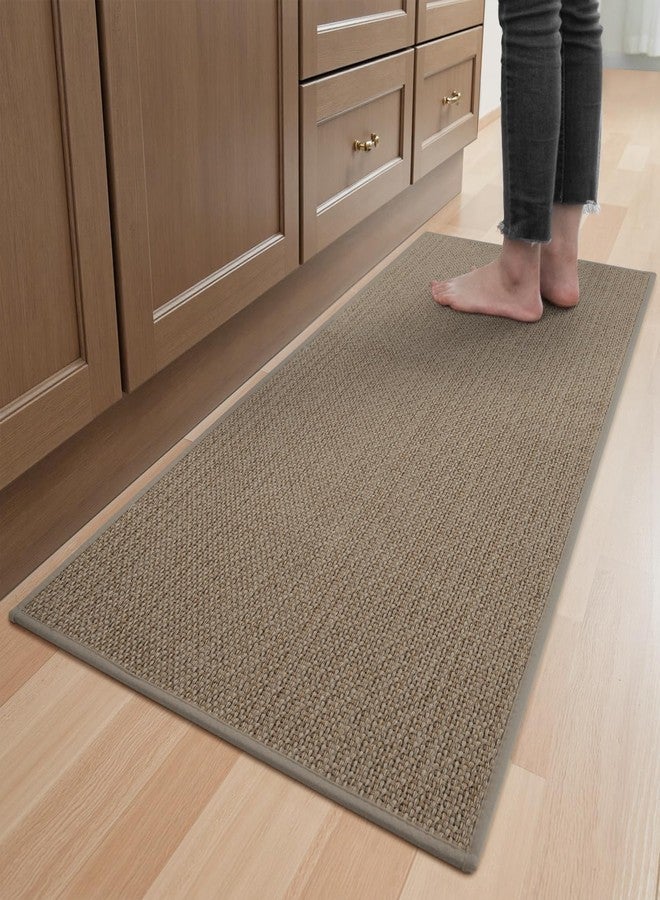 MontVoo Kitchen Rugs and Mats Non Skid Washable, Absorbent Runner Rugs for Kitchen, Front of Sink, Kitchen Mats for Floor(Brown, 20"x47") - Image 1