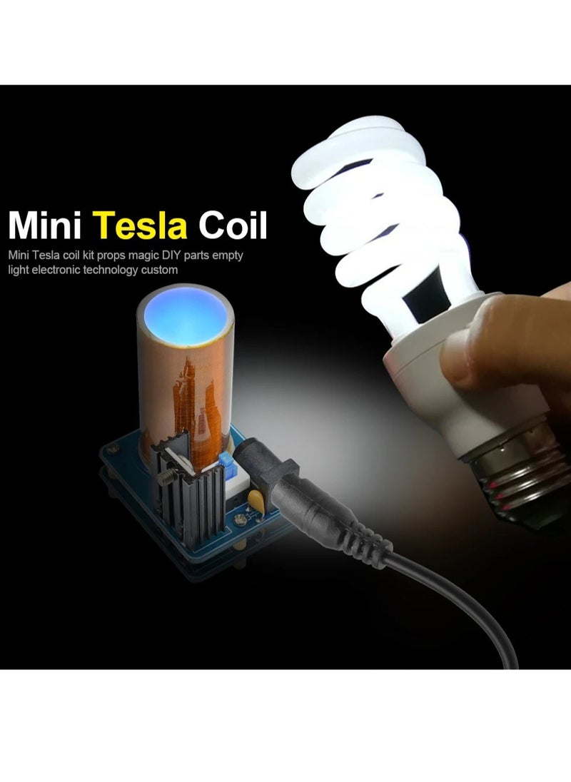 Generic - BD243 Mini Tesla Coil Kit, Magic Props Empty Lights Technology DIY Electronics, Portable Fun Science Experiment Assembled DIY Kit For School College Science Experiments, (2pcs) - Image 1